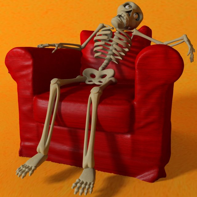cartoon skeleton rigged 3D-Modell .c4d .max .obj .3ds .fbx .stl .blend 