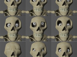 cartoon skeleton rigged 3D-Modell