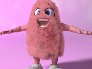 pink creature rigged and animated 3D Model