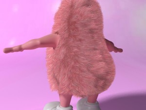 pink creature rigged and animated Model 3D