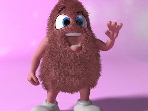pink creature rigged and animated Model 3D