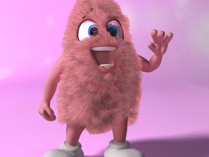 pink creature rigged and animated Model 3D