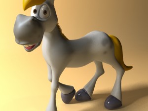 cartoon horse rigged and animated 3D Модель