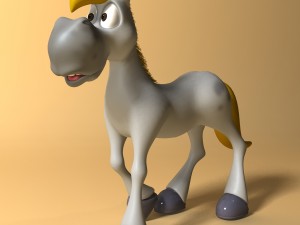 cartoon horse rigged and animated Model 3D