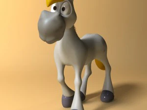cartoon horse rigged and animated 3D Model