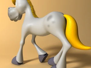cartoon horse rigged and animated 3D Model