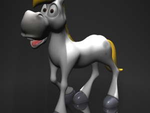 cartoon horse rigged and animated Model 3D