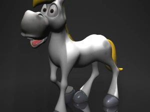 cartoon horse rigged and animated 3D Model