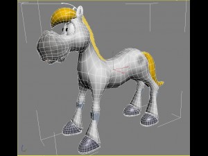 cartoon horse rigged and animated Model 3D