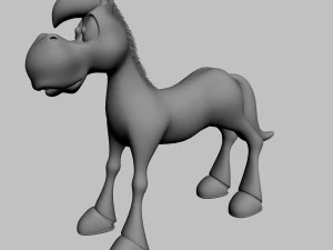 cartoon horse rigged and animated 3D Model