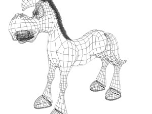 cartoon horse rigged and animated Model 3D