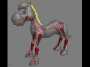 cartoon horse rigged and animated Model 3D