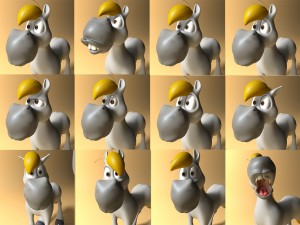 cartoon horse rigged and animated Model 3D