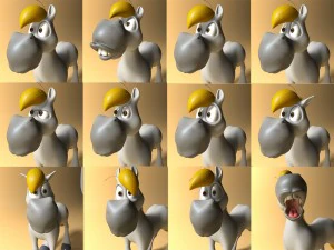 cartoon horse rigged and animated 3D Model