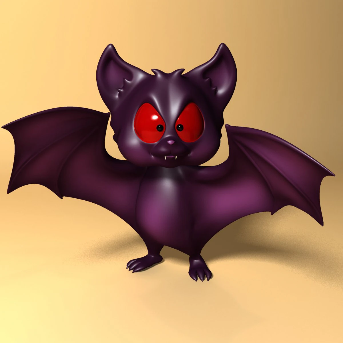 cartoon bat rigged and animated 3D Model .c4d .max .obj .3ds .fbx .stl .blend 