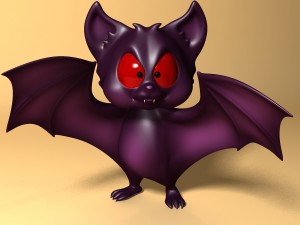 cartoon bat rigged and animated 3D Model