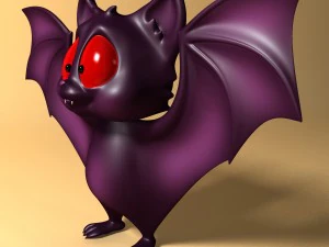 cartoon bat rigged and animated 3D Model
