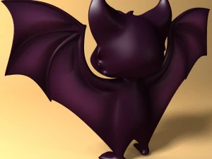 cartoon bat rigged and animated 3D Model