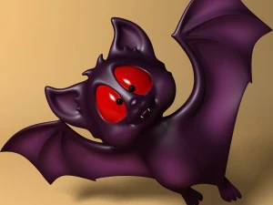 cartoon bat rigged and animated 3D Model