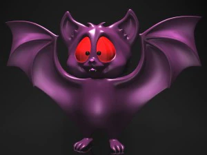 cartoon bat rigged and animated 3D Model