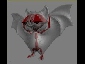 cartoon bat rigged and animated 3D Model