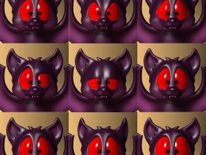 cartoon bat rigged and animated 3D 模型