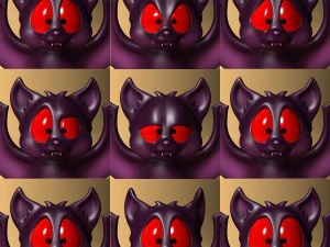 cartoon bat rigged and animated 3D Model