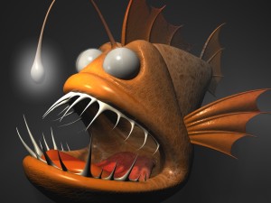 cartoon anglerfish rigged 3D Model