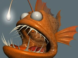 cartoon anglerfish rigged 3D Model
