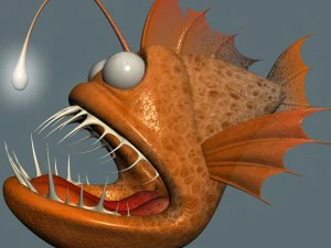 cartoon anglerfish rigged 3D Model