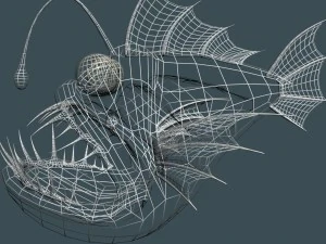 cartoon anglerfish rigged 3D Model