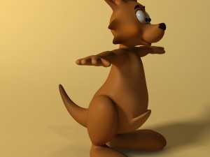 cartoon kangaroo rigged and animated 3Dモデル