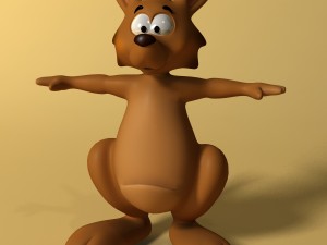 cartoon kangaroo rigged and animated 3Dモデル