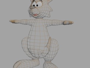 cartoon kangaroo rigged and animated 3Dモデル