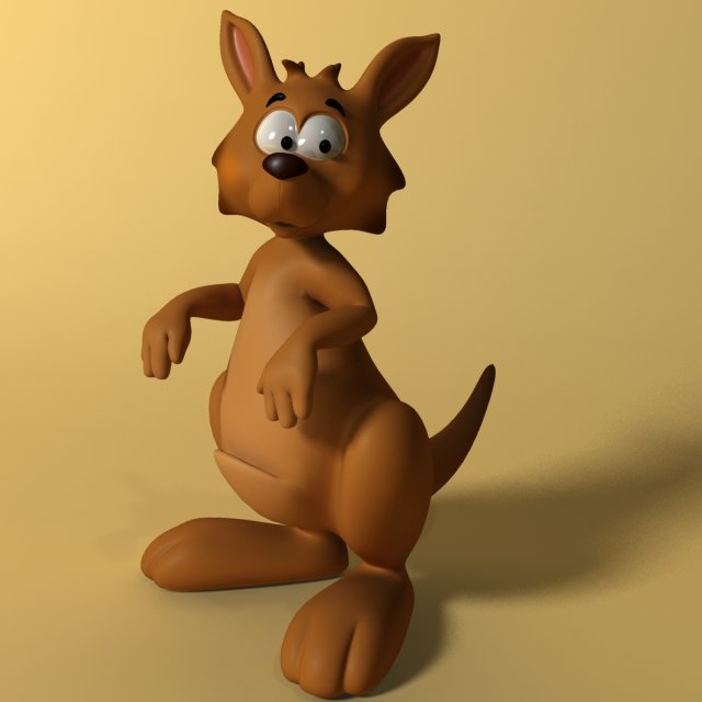 cartoon kangaroo rigged and animated 3Dモデル .c4d .max .obj .3ds .fbx .stl .blend 