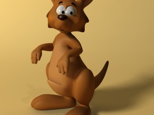 cartoon kangaroo rigged and animated 3D 模型