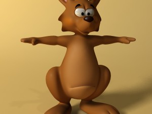 cartoon kangaroo rigged and animated 3Dモデル