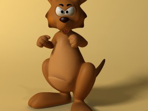 cartoon kangaroo rigged and animated 3Dモデル