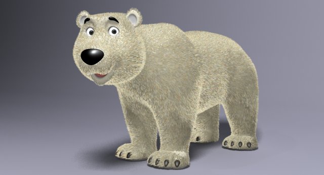 cartoon polar bear rigged 3D 모델 .c4d .max .obj .3ds .fbx .stl .blend 