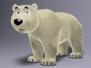 urso polar dos desenhos animados manipulado Modelo 3D