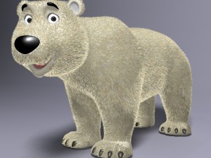 cartoon polar bear rigged 3D 모델