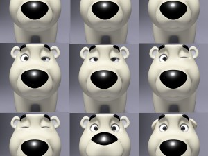 cartoon polar bear rigged 3D 모델