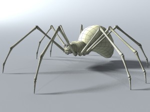 black spider rigged Modello 3D