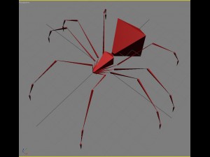 black spider rigged Modello 3D