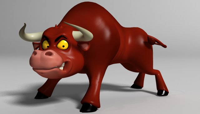cartoon bull rigged 3Dモデル .c4d .max .obj .3ds .fbx .stl .blend 