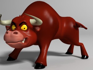 cartoon bull rigged 3D 모델