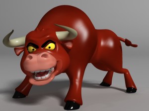 cartoon bull rigged 3Dモデル