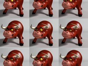 cartoon bull rigged 3Dモデル