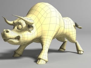 cartoon bull rigged 3Dモデル