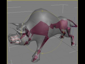 cartoon bull rigged 3Dモデル